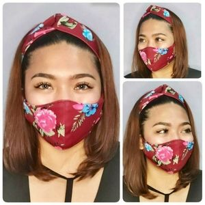 BOGO FREE Twist Knot Turban Headband Face Mask Reusable Set